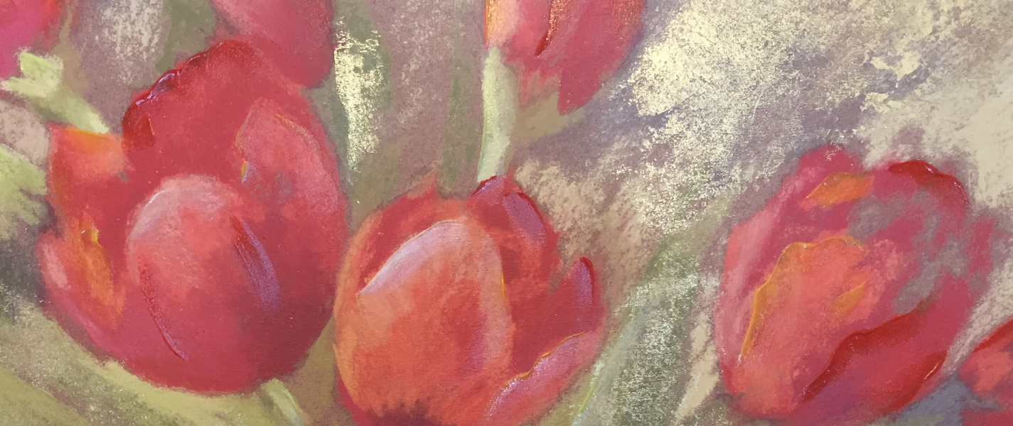 Oil painting of tulips.